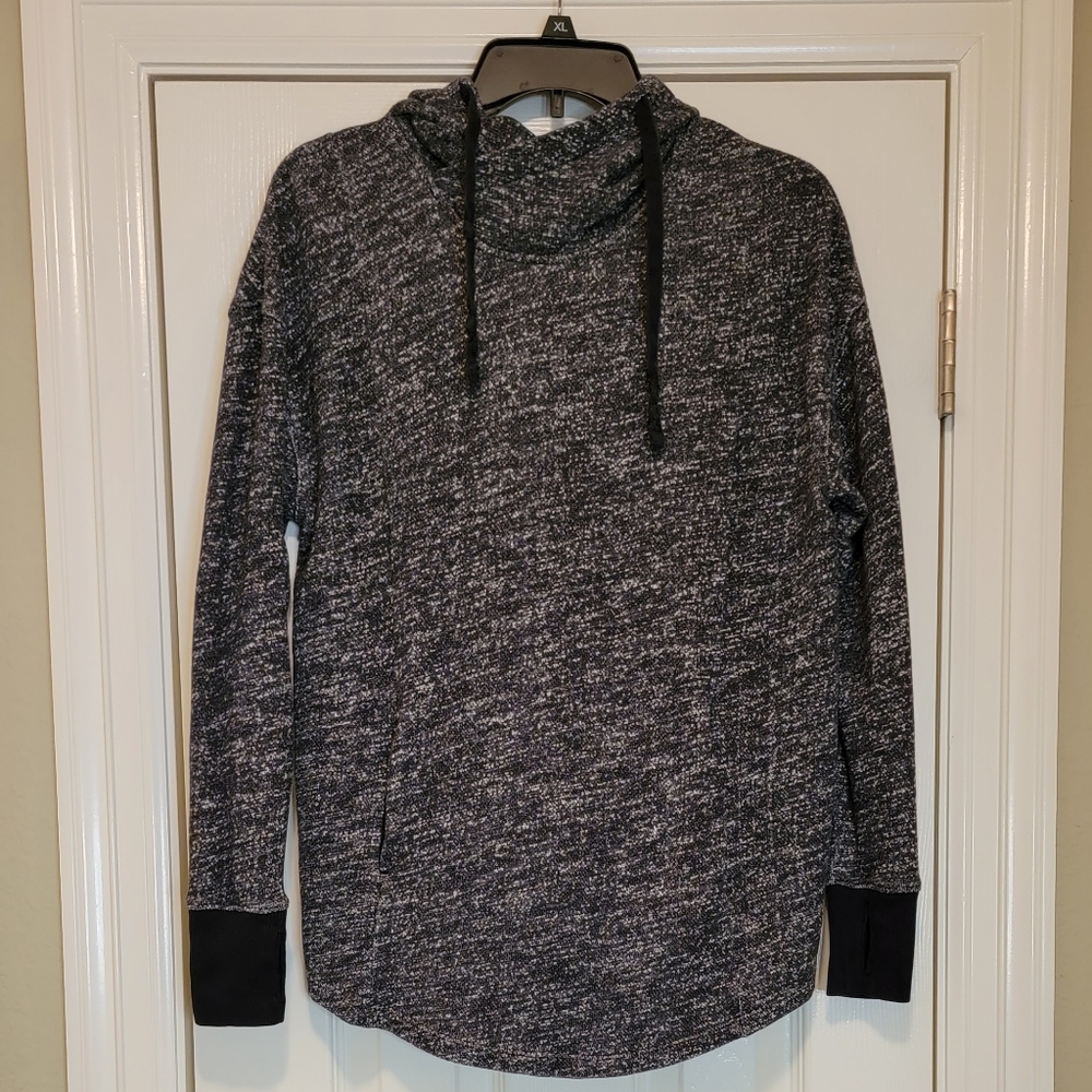 Massimo long sleeve hooded pullover, gray, M